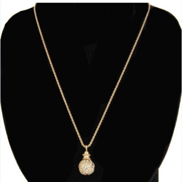 ✨ Stunning Christian Dior Vintage Gold Crystal Ball Necklace ✨ - Picture 1 of 5